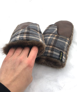 Real Fur Mittens. Shearling fur mittens with fur lining. Fur lined Mittens for raynaud's. warmest furry mittens made in Canada. Big furry mitts for men