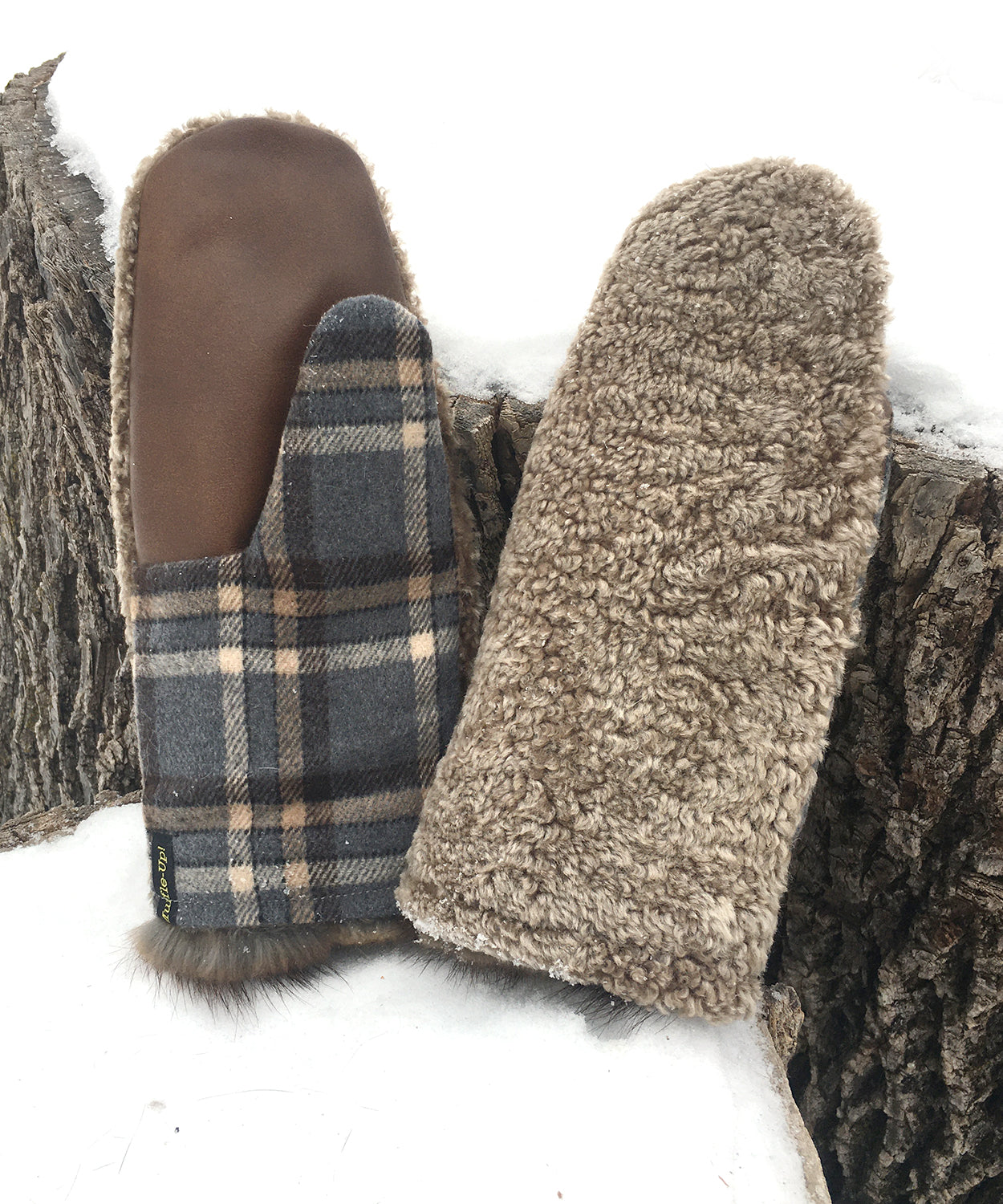 Real Fur Mittens. Shearling fur mittens with fur lining. Fur lined Mittens for raynaud's. warmest furry mittens made in Canada. Big furry mitts for men