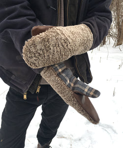 Real Fur Mittens. Shearling fur mittens with fur lining. Fur lined Mittens for raynaud's. warmest furry mittens made in Canada. Big furry mitts for men