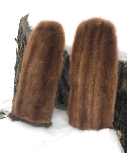 Real Fur Mittens. Brown mink fur mittens with fur lining. Fur lined Mittens for raynaud's. warmest furry mittens made in Canada. Big furry mitts for men