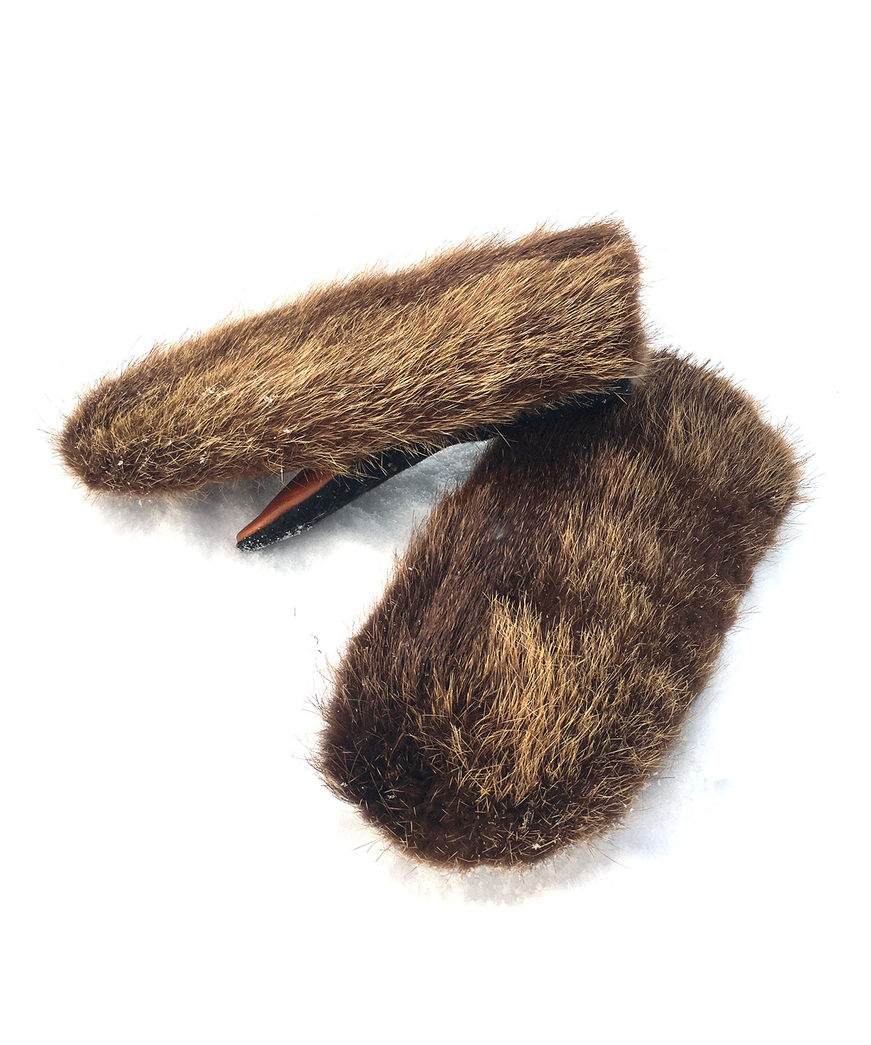 Real Fur Mittens. Brown bear fur  mittens with fur lining. raynauds warmest mittens made in Canada