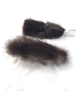 Real Fur Mittens. Gray fox fur mittens with fur lining. raynauds warmest mittens made in Canada