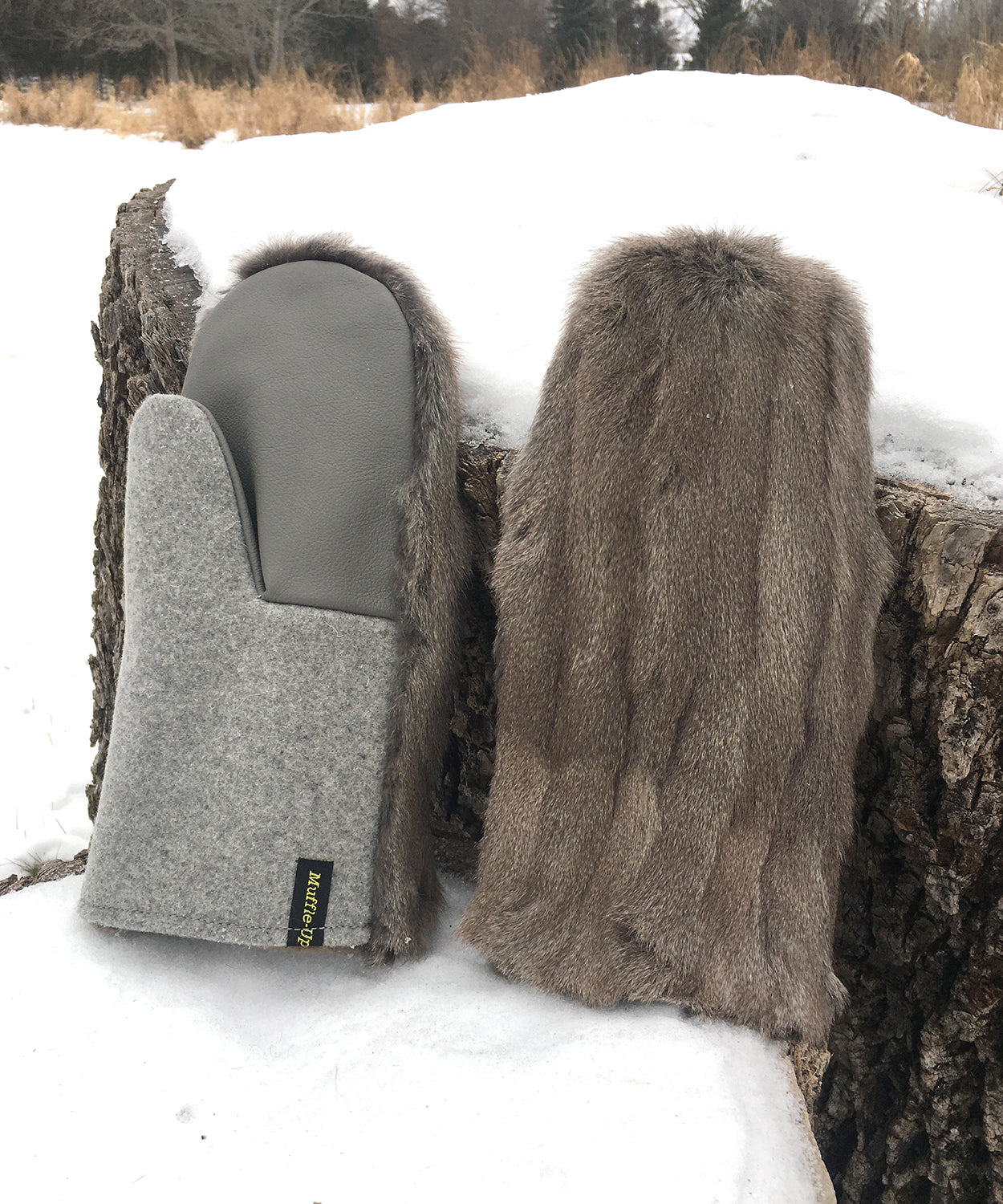 Real Fur Mittens. Gray squirrel fur mittens with fur lining. Fur lined Mittens for raynauds. warmest furry mittens made in Canada