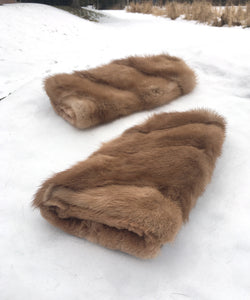 Real Fur Mittens. Brown Mink fur mittens with fur lining. Fur lined Mittens for raynaud's. warmest furry mittens made in Canada