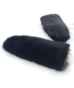 Real Fur Mittens. Black mink fur mittens with fur lining. Fur lined Mittens for raynaud's. warmest furry mittens made in Canada. Big furry mitts for men