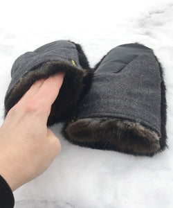 Real Fur Mittens. Black mink fur mittens with fur lining. Fur lined Mittens for raynaud's. warmest furry mittens made in Canada. Big furry mitts for men