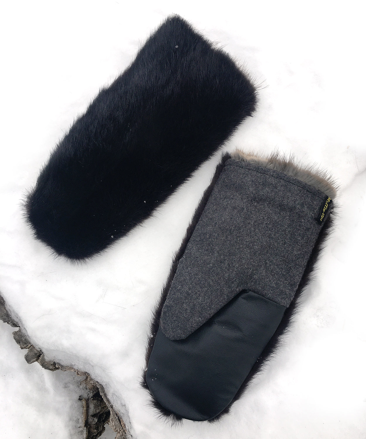 Real Fur Mittens. Black mink fur mittens with fur lining. Fur lined Mittens for raynaud's. warmest furry mittens made in Canada. Big furry mitts for men