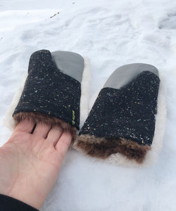 Real Fur Mittens. Sheared beaver fur mittens with fur lining. Mittens for raynauds. warmest mittens made in Canada