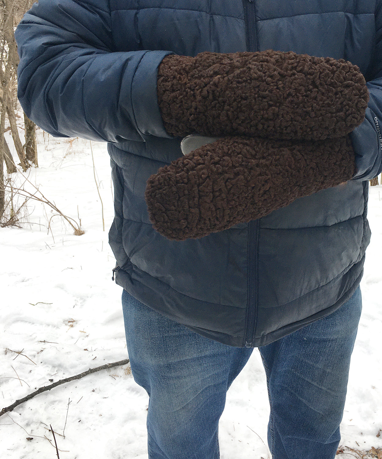 Real Fur Mittens. Brown Persian Lamb fur mittens with fur lining. Fur lined Mittens for raynaud's. warmest furry mittens made in Canada. Big furry mitts for men