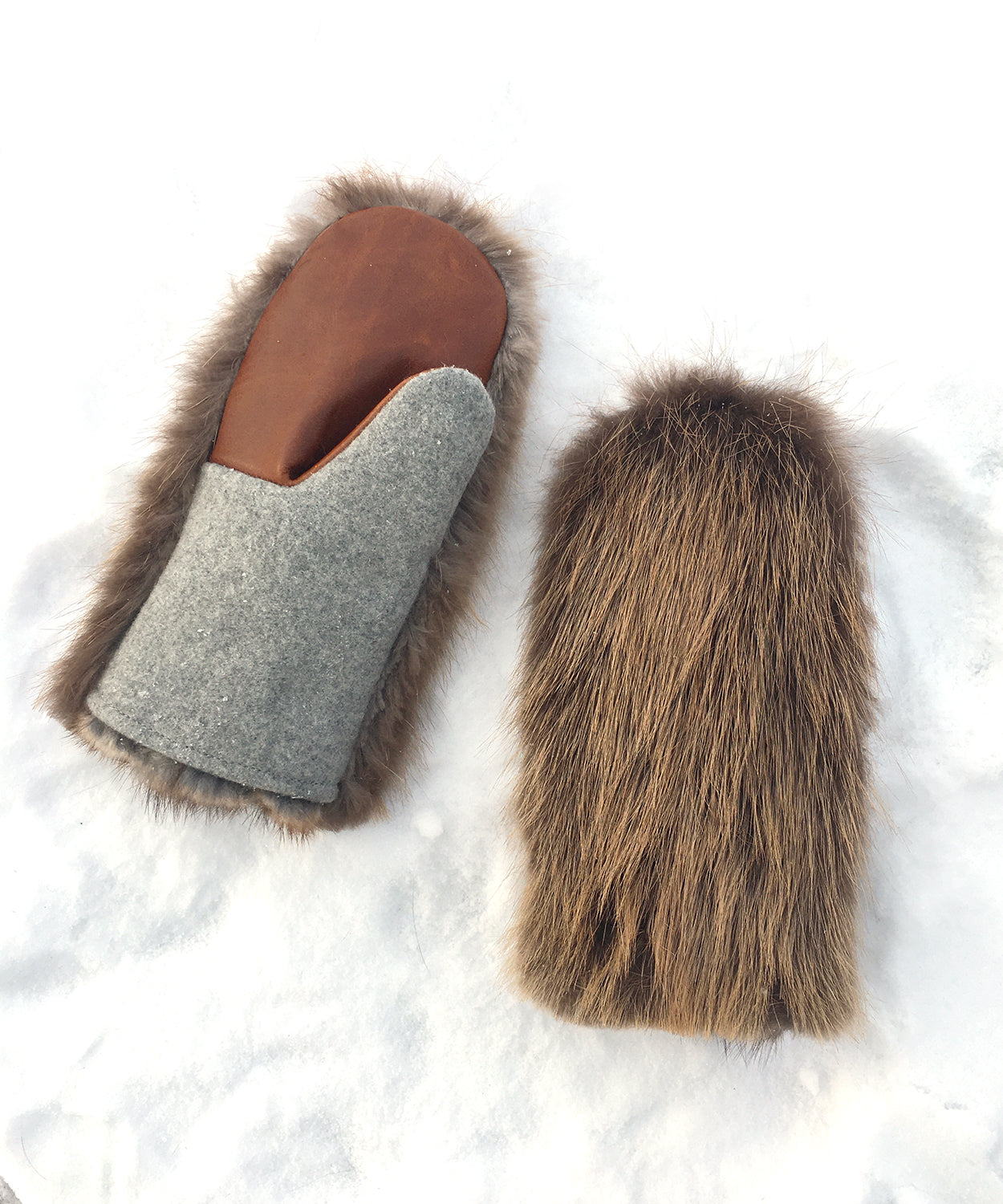 Real Fur Mittens. Beaver fur mittens with fur lining. Mittens for raynauds. warmest mittens made in Canada