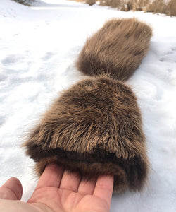 Real Fur Mittens. Beaver fur mittens with fur lining. Mittens for raynauds. warmest mittens made in Canada