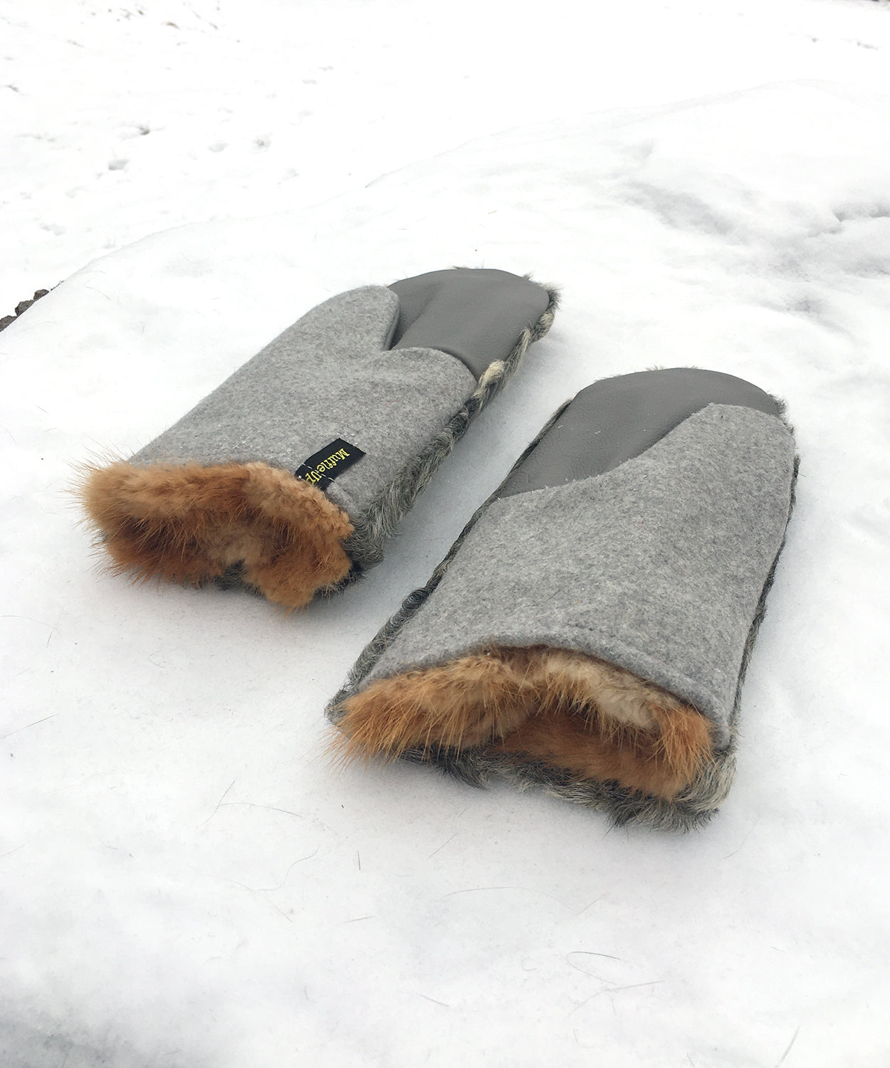 Real Fur Mittens. Gray Persian Lamb fur mittens with fur lining. Fur lined Mittens for raynaud's. warmest furry mittens made in Canada. Fur coat recycling ideas