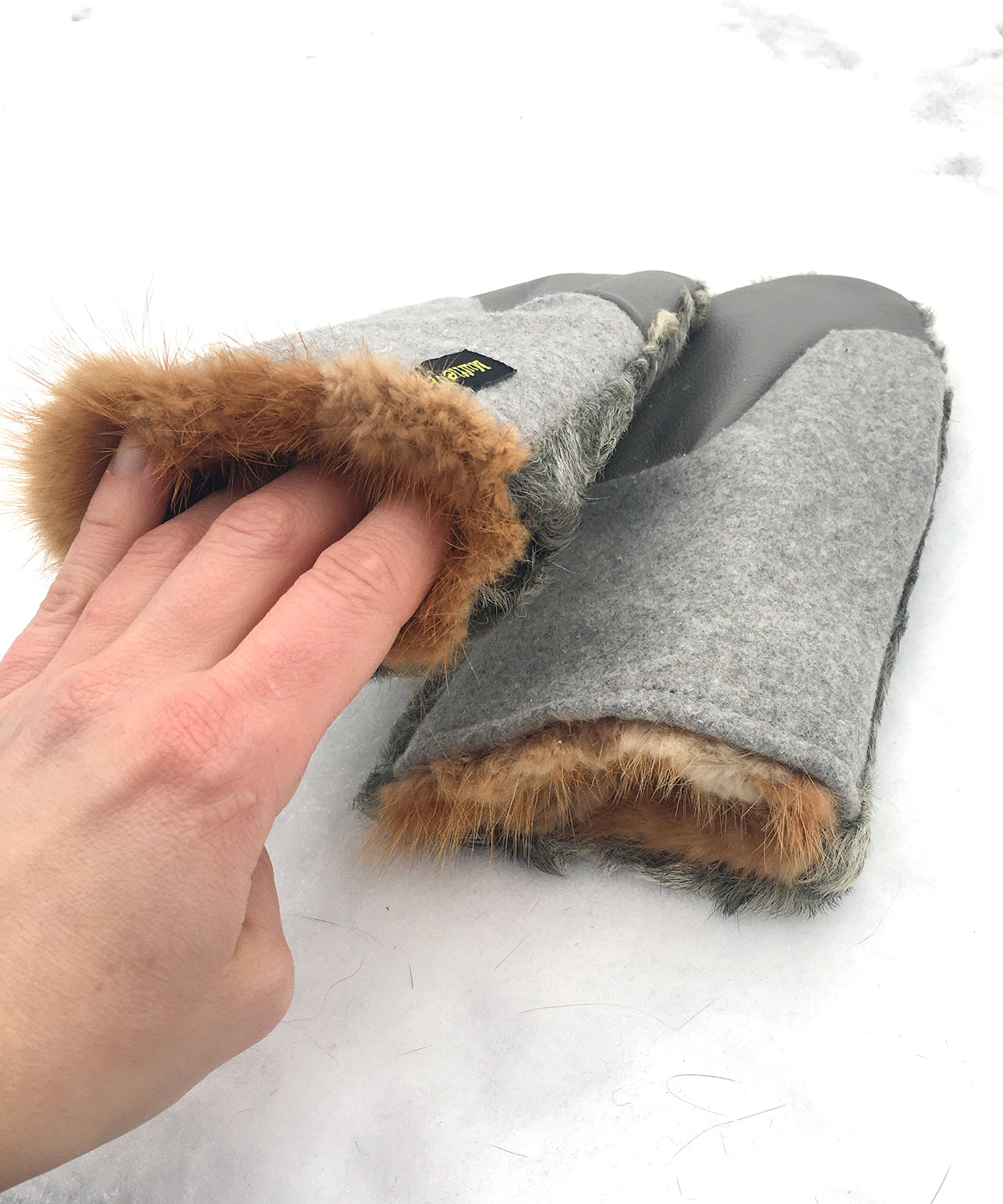 Real Fur Mittens. Gray Persian Lamb fur mittens with fur lining. Fur lined Mittens for raynaud's. warmest furry mittens made in Canada. Fur coat recycling ideas