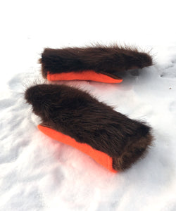 Real Fur Mittens. Beaver fur mittens with fur lining. Mittens for raynauds. warmest mittens made in Canada