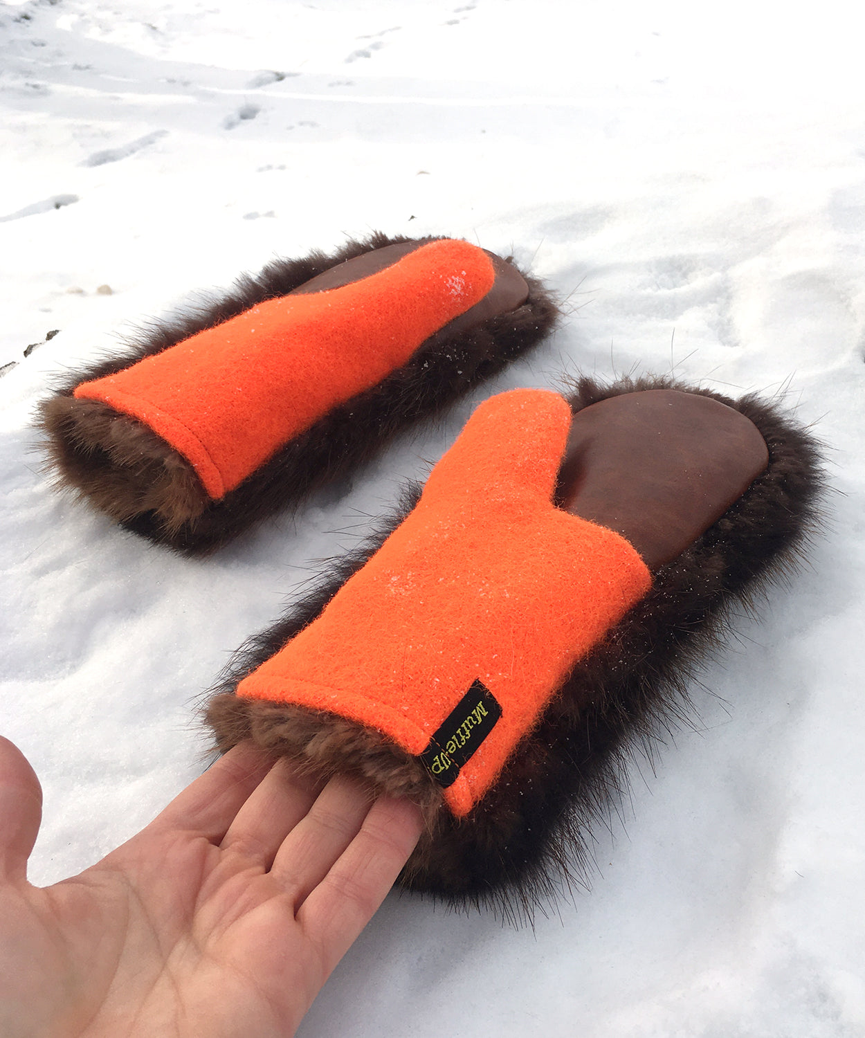 Real Fur Mittens. Beaver fur mittens with fur lining. Mittens for raynauds. warmest mittens made in Canada