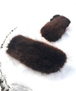 Real Fur Mittens. Beaver fur mittens with fur lining. Mittens for raynauds. warmest mittens made in Canada