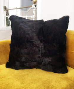 real rabbit fur throw cushion  made from vintage fur coats. fur upcycle idea, what should I do with my fur coat? Fur coat ideas. Made in Canada