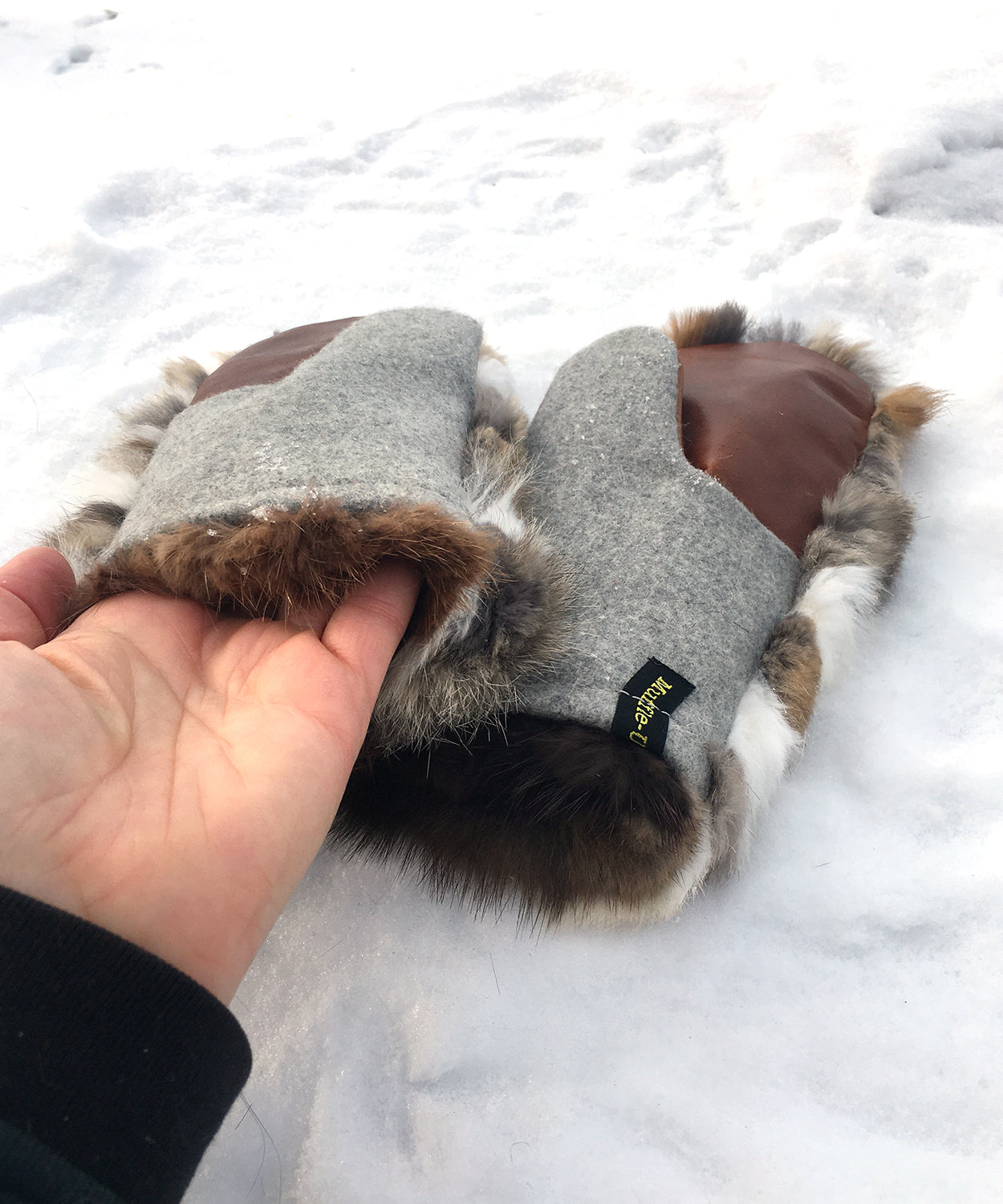 Real Fur Mittens. Rabbit fur mittens with fur lining. Mittens for raynauds. warmest mittens made in Canada