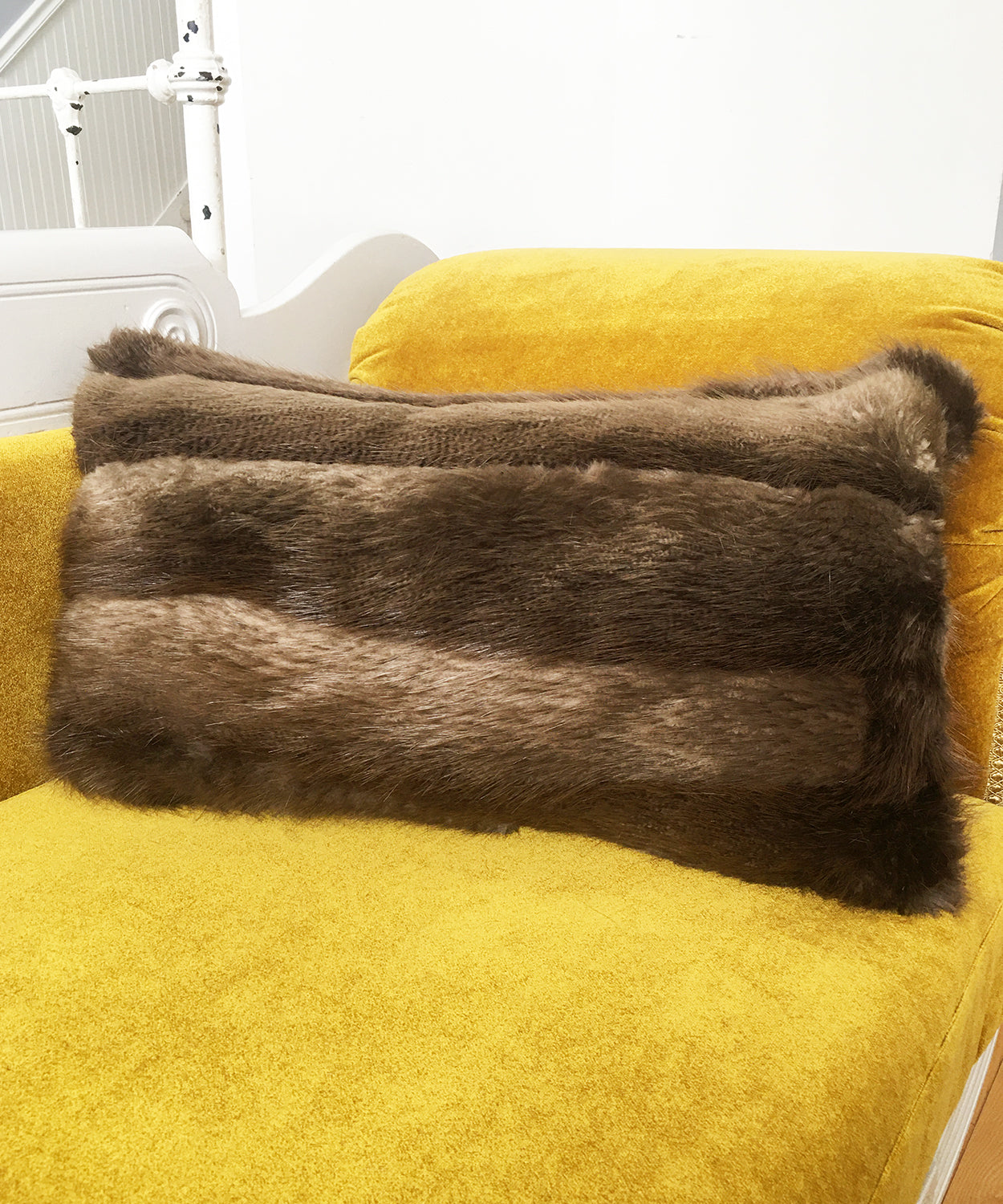 real fur beaver pillow made from vintage fur coats. fur upcycle idea, what should I do with my fur coat? Fur coat ideas. Made in Canada