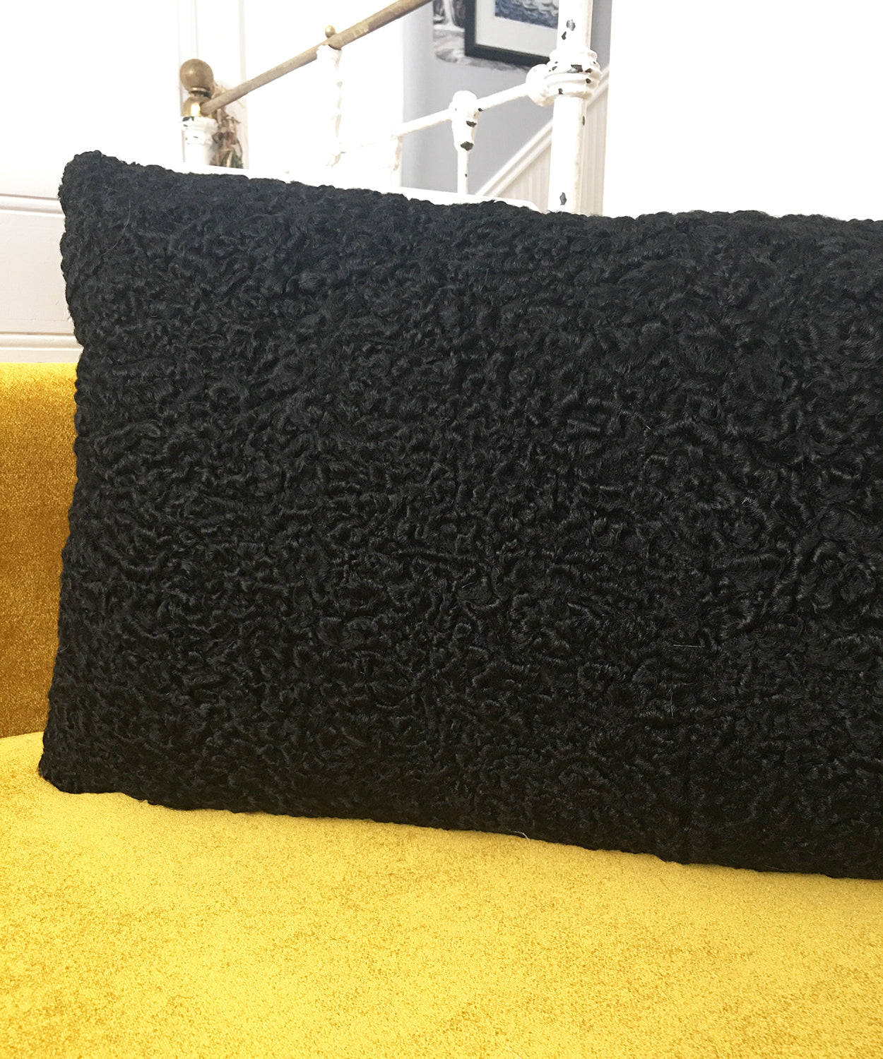 Black Persian Lamb Fur Pillows made from vintage fur coats. Reclaimed fur throw cushions made in Canada. What should I do with my fur coat?