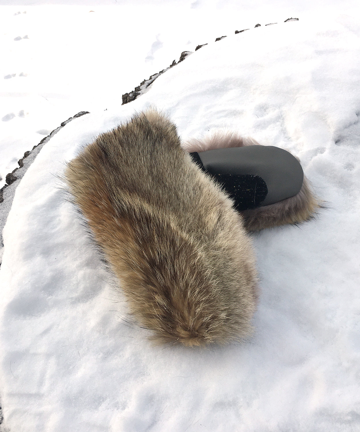 Real Fur Mittens. Coyote fur mittens with fur lining. Mittens for raynauds. warmest furry mittens made in Canada