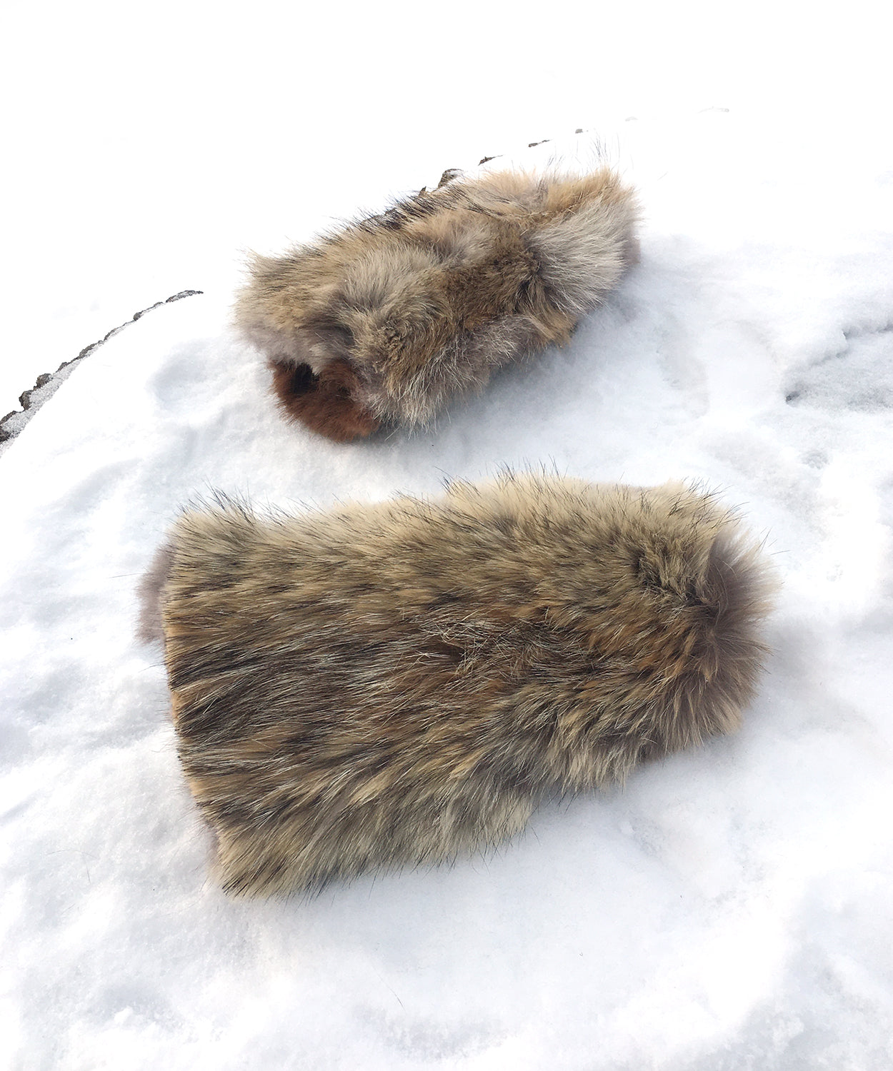 Real Fur Mittens. Coyote fur mittens with fur lining. Mittens for raynauds. warmest furry mittens made in Canada