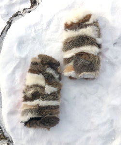 Real Fur Mittens. Rabbit fur mittens with fur lining. Mittens for raynauds. warmest mittens made in Canada