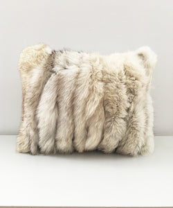 fluffy fox fur pillow made from vintage fur coats