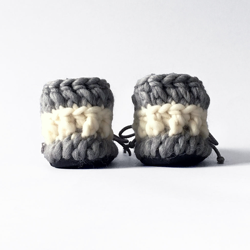 Baby and Kids Merino Wool Booties - Cloudy Day