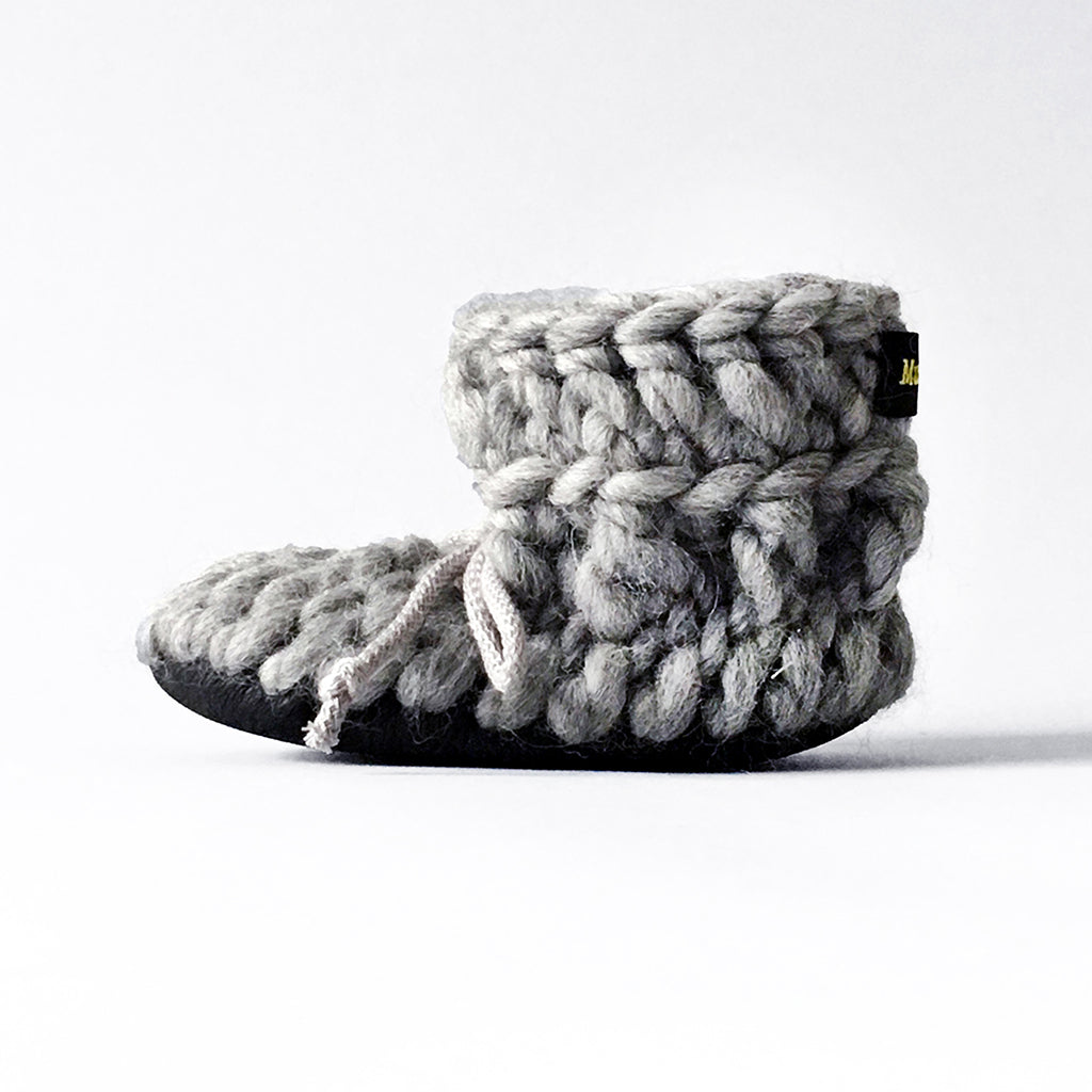 Baby and Kids Merino Wool Slippers - Grey