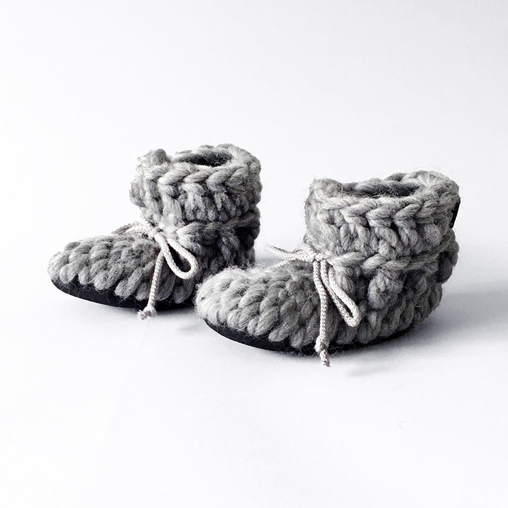 Baby and Kids Merino Wool Slippers - Grey