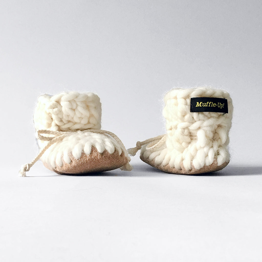 Baby and Kids Merino Wool Slippers - Ivory