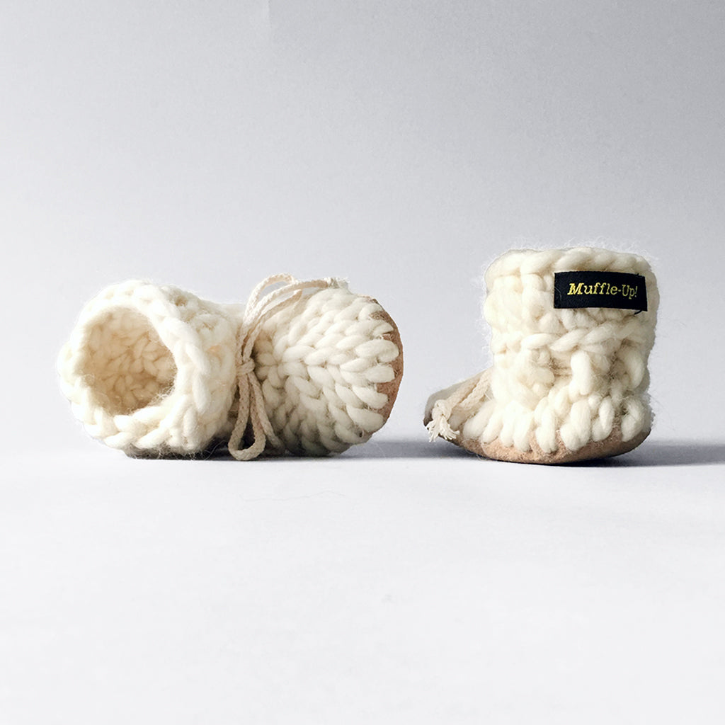 Baby and Kids Merino Wool Slippers - Ivory