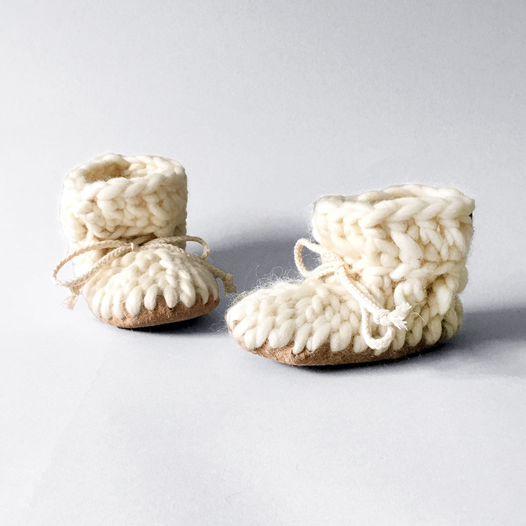 Baby and Kids Merino Wool Slippers - Ivory