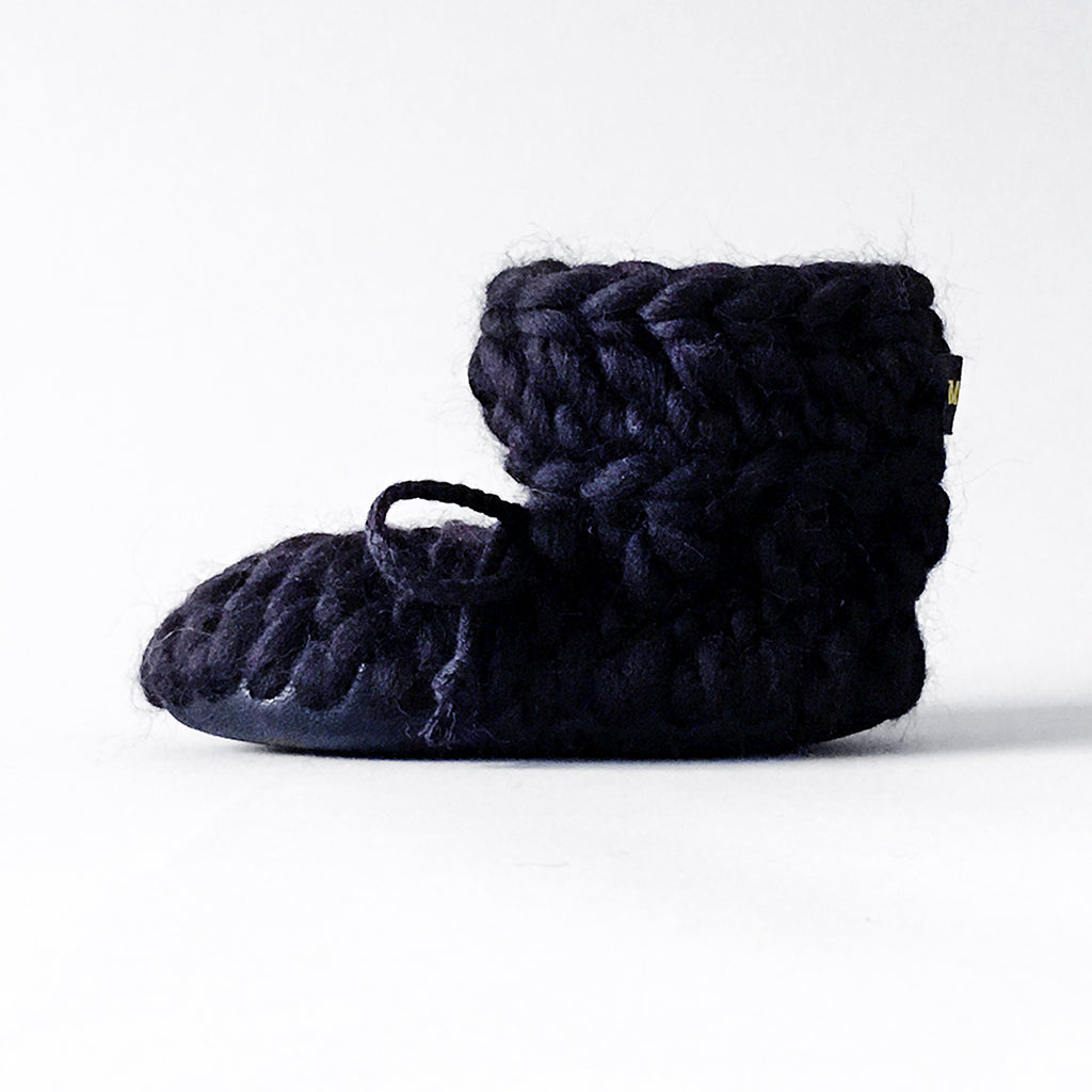 Baby and Kids Merino Wool Slippers - Noir