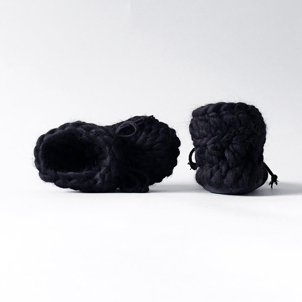 Baby and Kids Merino Wool Slippers - Noir