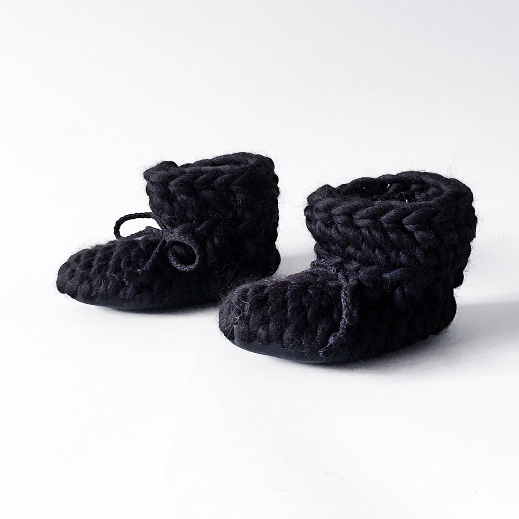 Baby and Kids Merino Wool Slippers - Noir