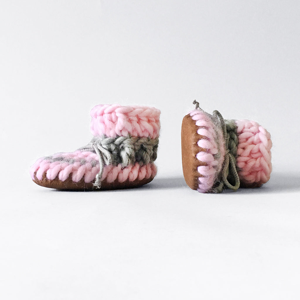 Baby and Kids Merino Wool Slippers- Rebel Rose