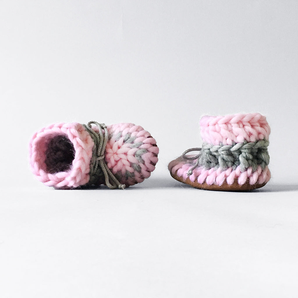 Baby and Kids Merino Wool Slippers- Rebel Rose