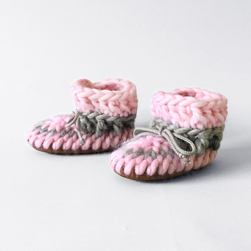 Baby and Kids Merino Wool Slippers- Rebel Rose