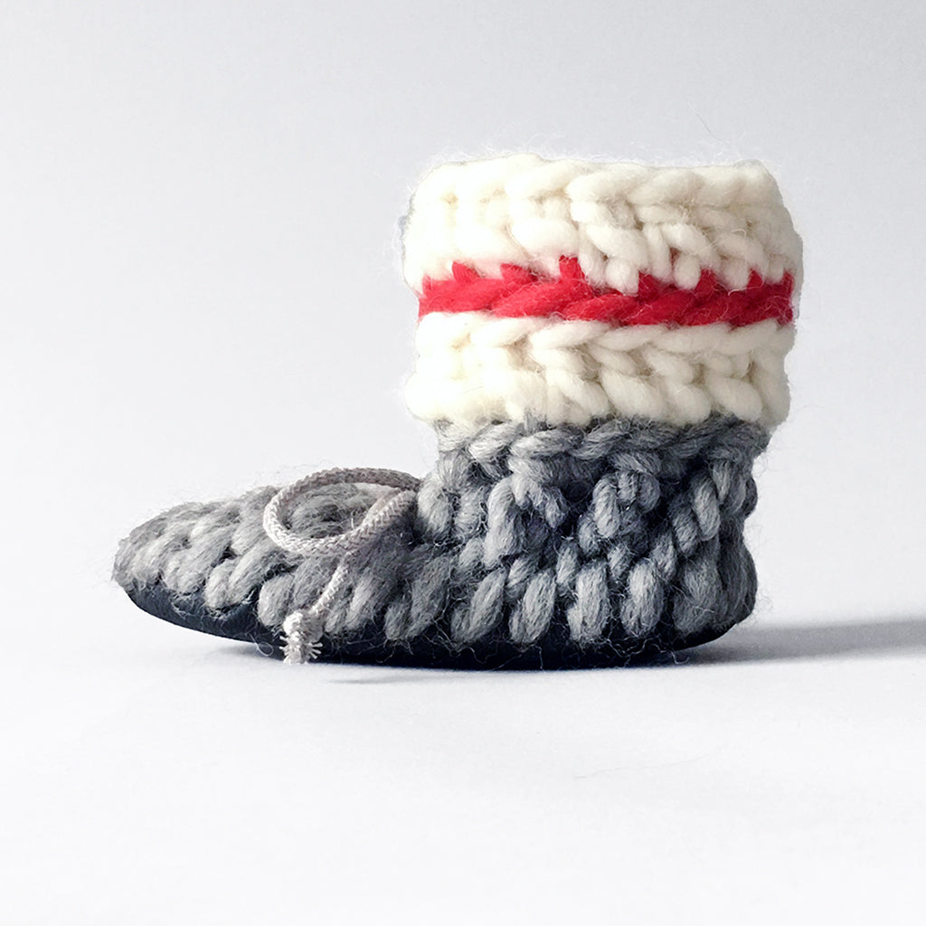 Baby and Kids Wool Booties - Sock Monkey