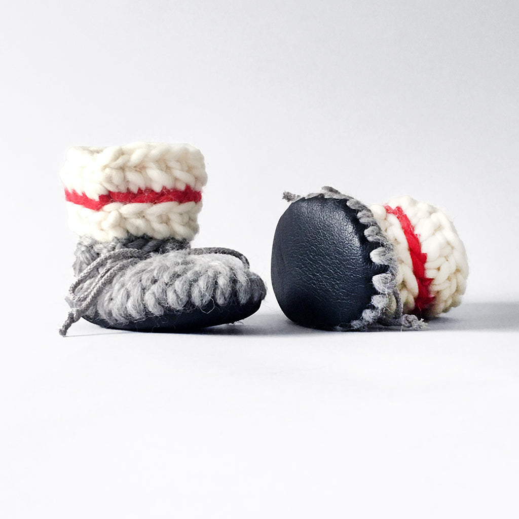 Baby and Kids Wool Booties - Sock Monkey