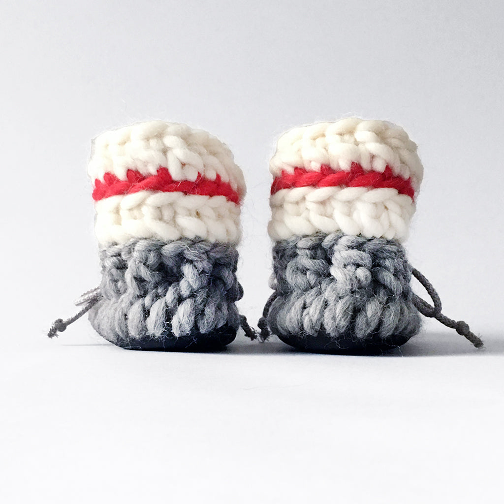 Baby and Kids Wool Booties - Sock Monkey