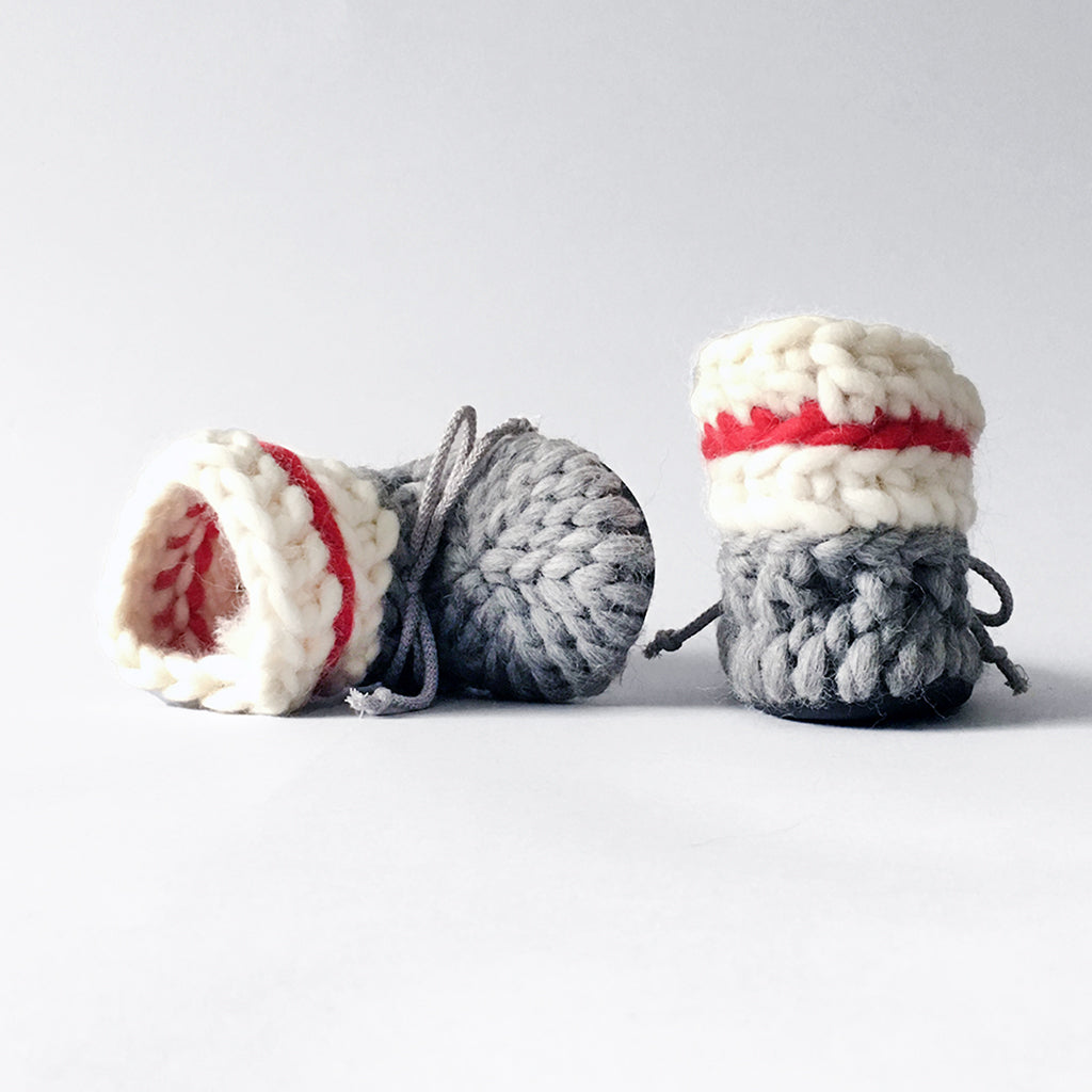 Baby and Kids Wool Booties - Sock Monkey