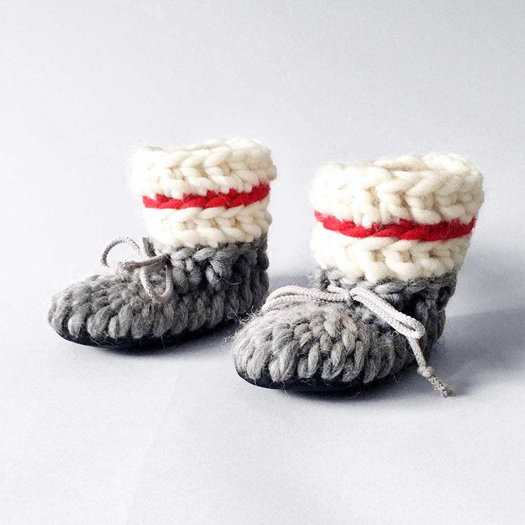 Baby and Kids Wool Booties - Sock Monkey