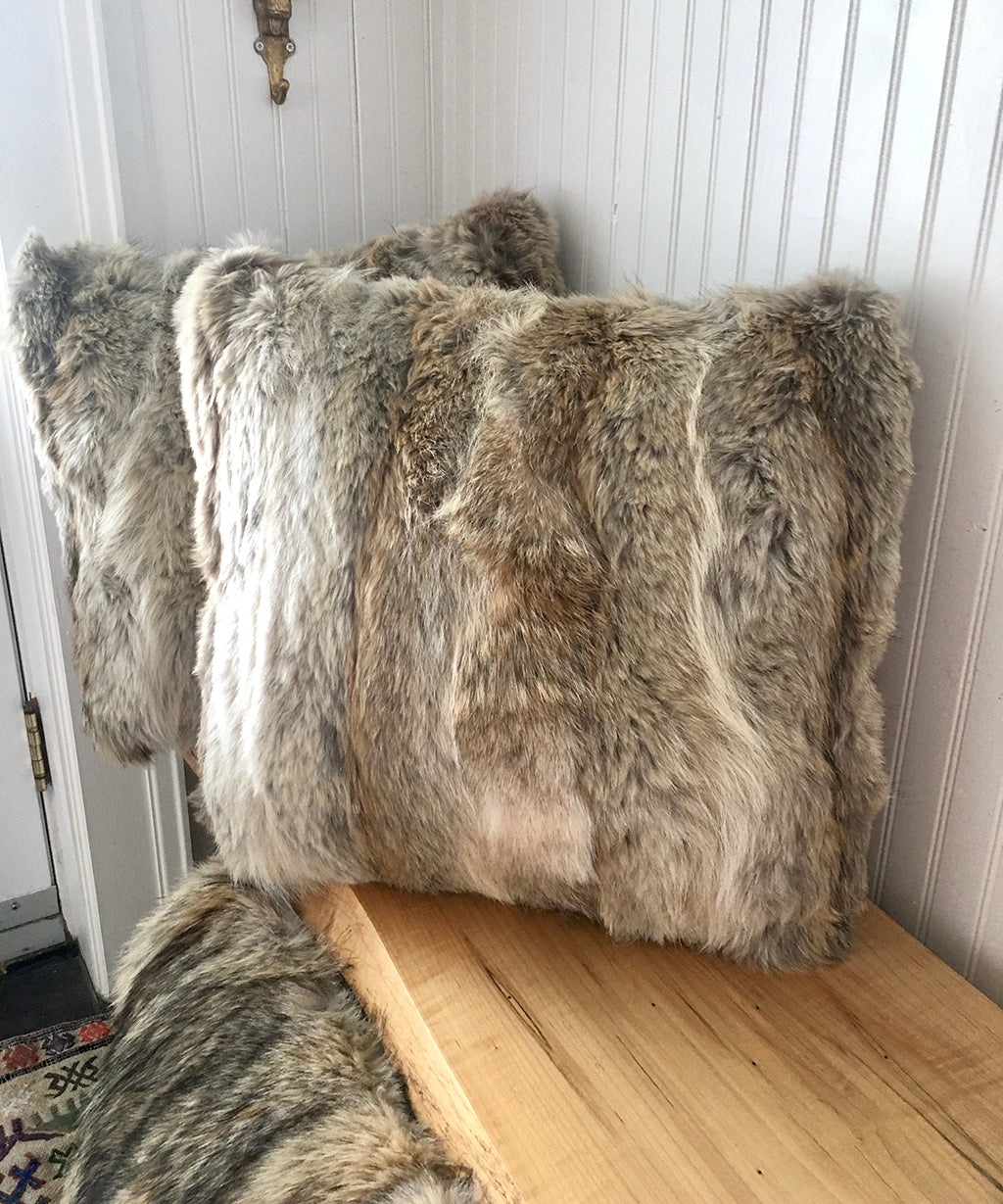 Reclaimed Coyote Fur Pillow 20" x 20"