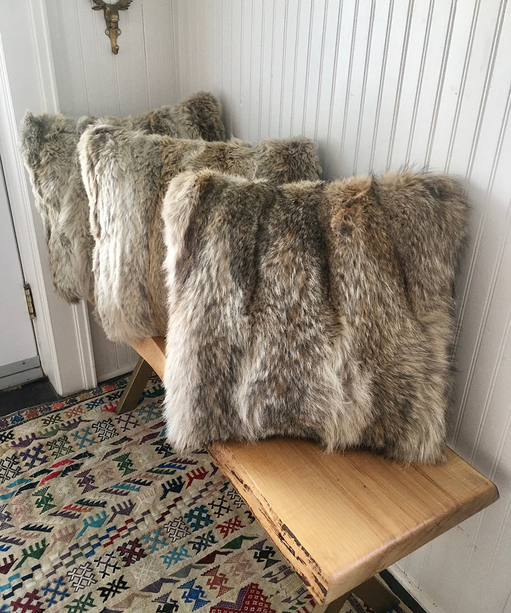 Reclaimed Coyote Fur Pillow 20" x 20"