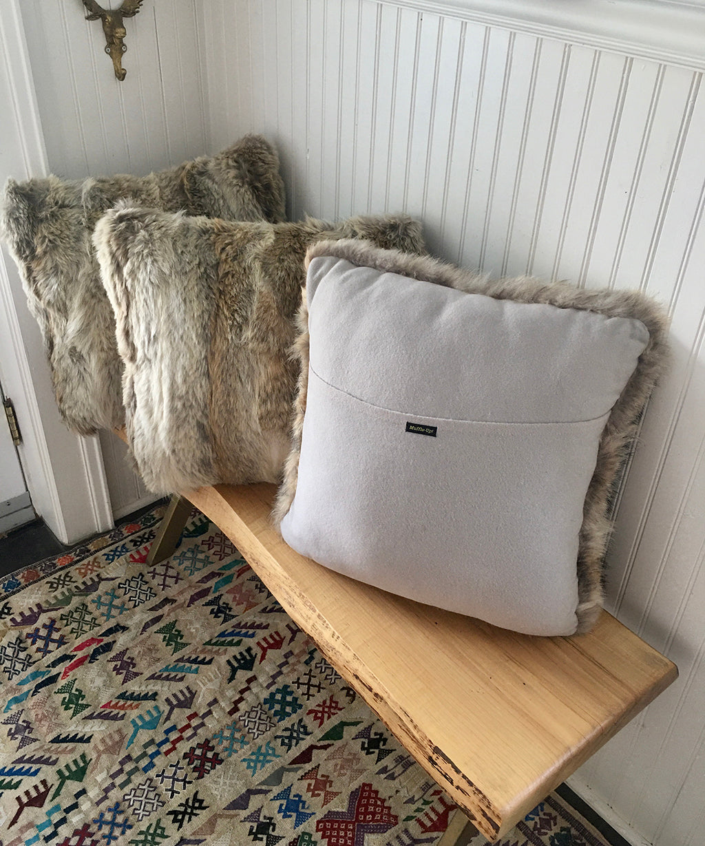 Reclaimed Coyote Fur Pillow 20" x 20"