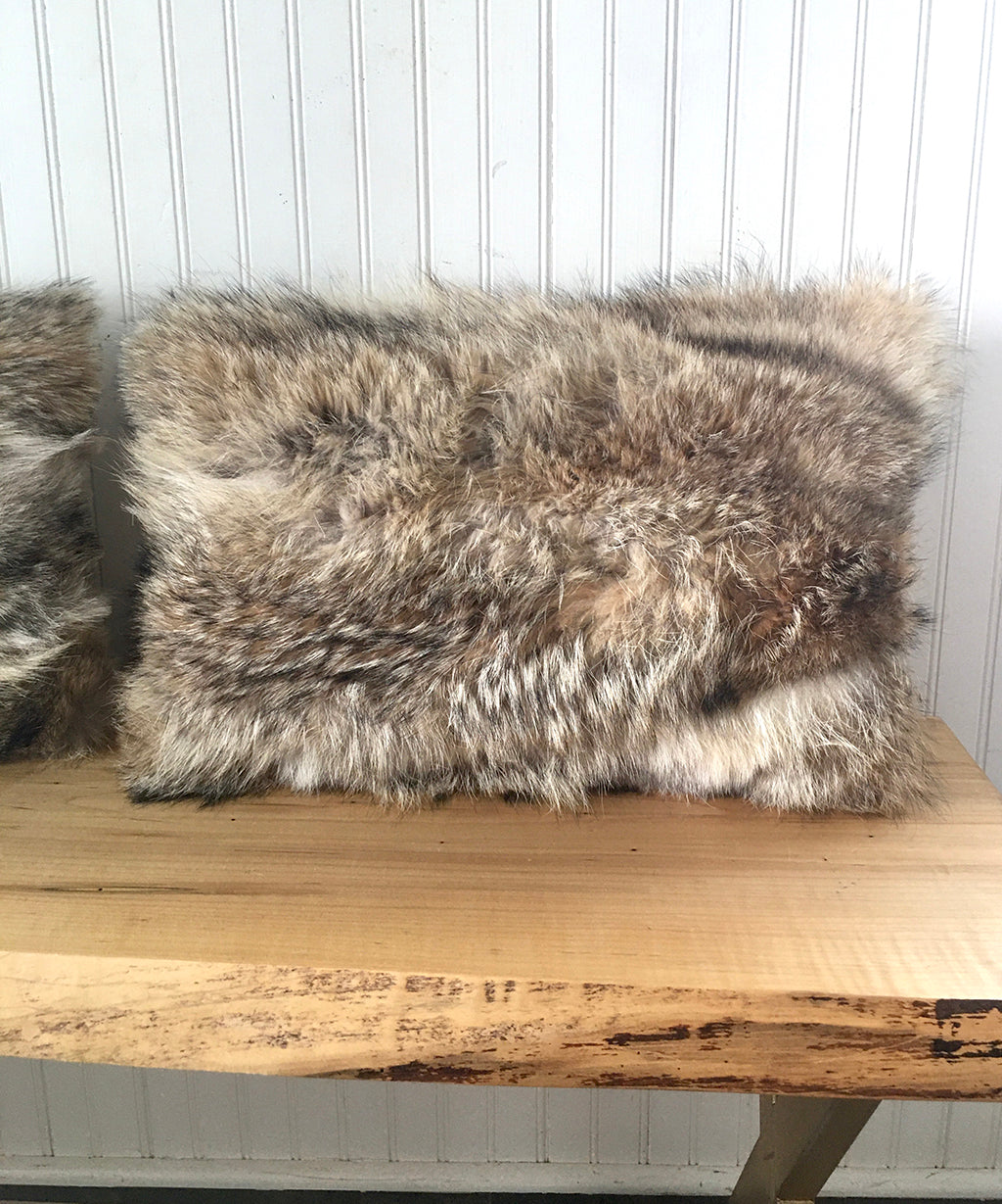 Reclaimed Coyote Fur Pillows - 14" x 20"