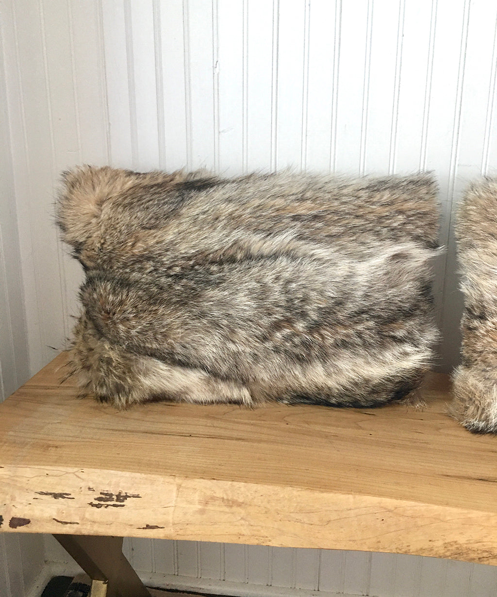 Reclaimed Coyote Fur Pillows - 14" x 20"